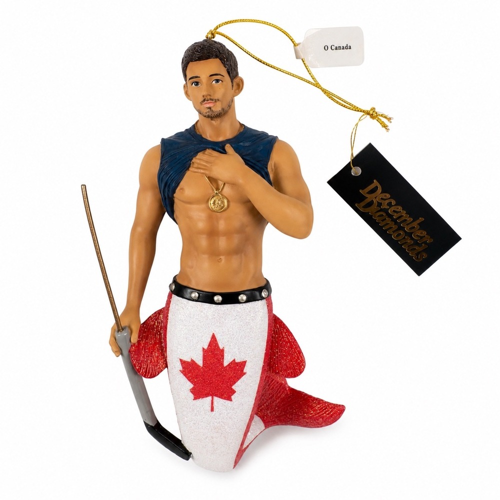 December Diamonds O Canada Hockey Merman Ornament 55-55054 Retired with Box HTF